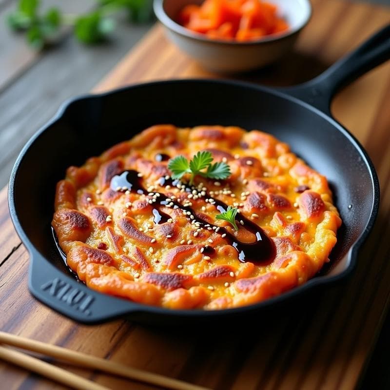 Tortilla de Camote Morado y Kimchi: Desayuno Coreano Sin Harina y Antiinflamatorio