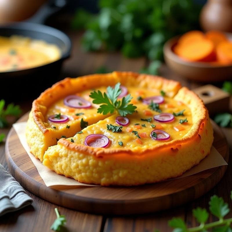 Tortilla de Camote y Queso de Cabra Vegano: Receta Sin Huevos y Ultra Esponjosa en 20 Minutos