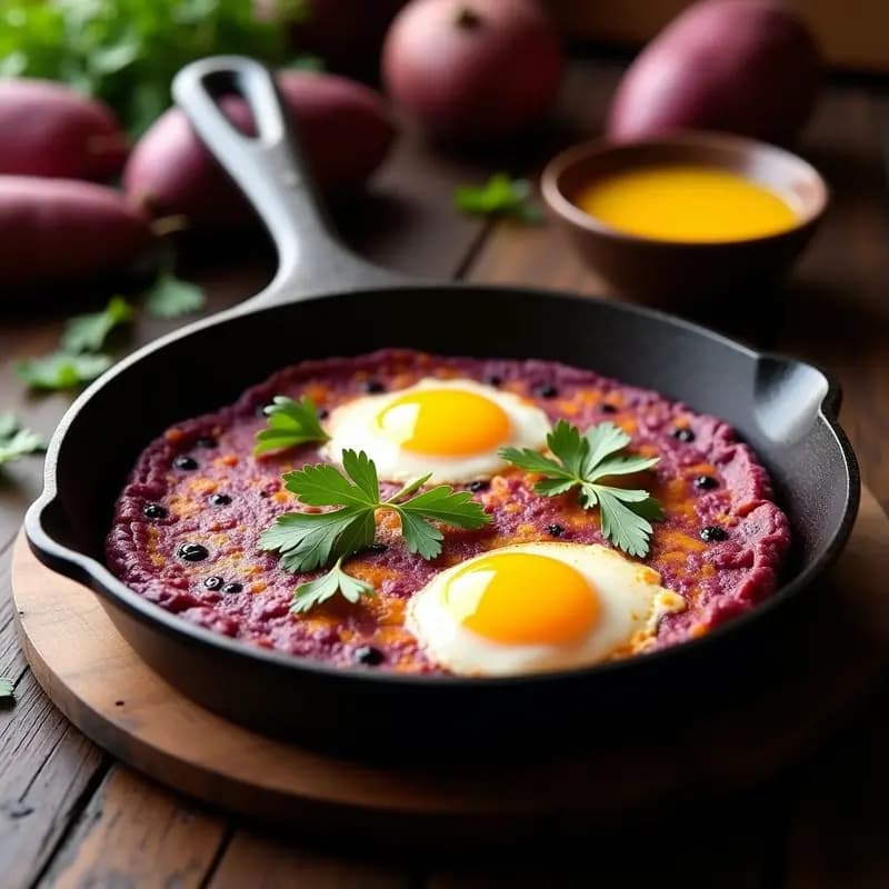 Tortilla de Camotes Morados y Huevos: Receta Andina Alta en Proteína y Sin Gluten