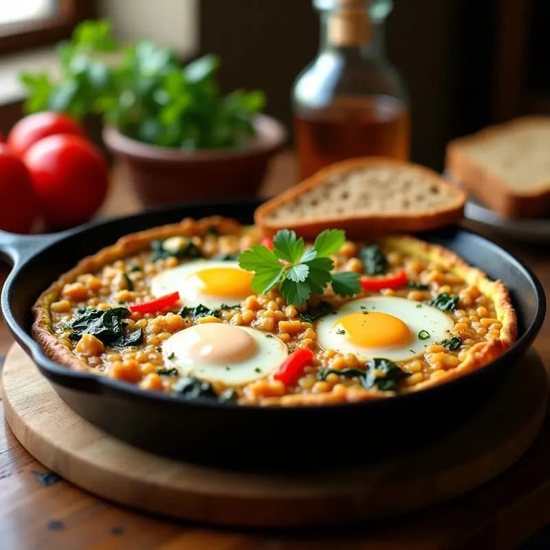 Tortilla Campera con Arroz Integral y Huevos: Receta Proteica en 15 Minutos