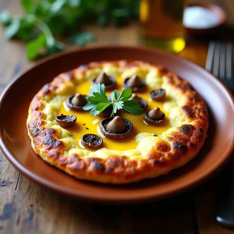 Tortilla de Campo con Setas y Trufa: Receta Gourmet en 15 Minutos con Huevo Esponjoso