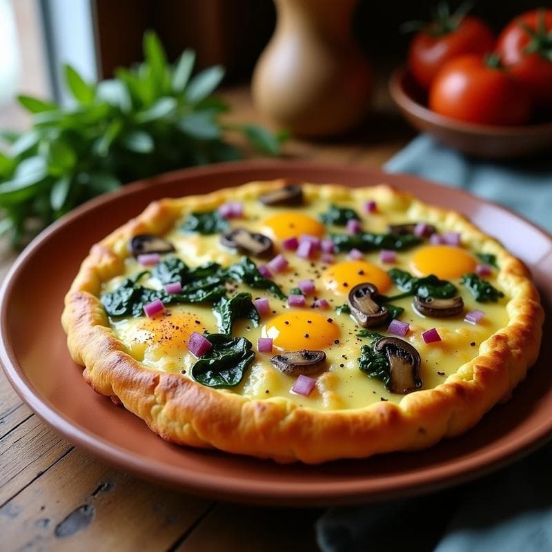 Tortilla Campesina con Espinacas y Hongo Ostra: Receta Alta en Hierro y Proteína en 25 Minutos