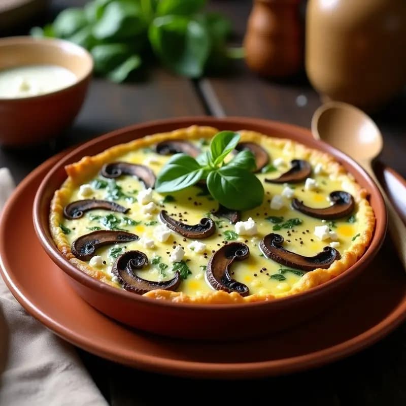 Tortilla Campera de Espinacas y Hongos: Receta Tradicional en Olla Superpuesta sin Vigilar