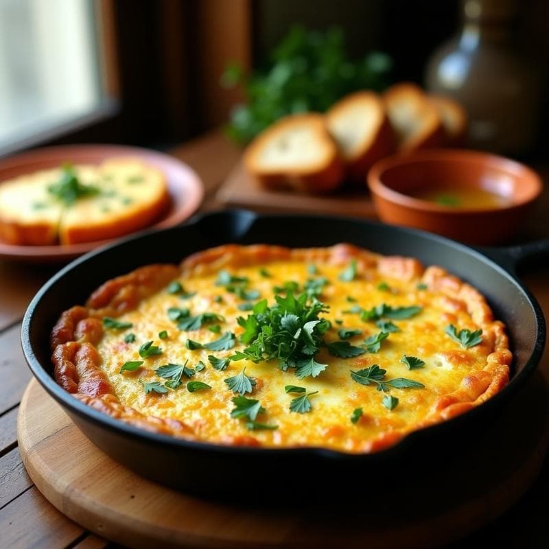 Tortilla Campera con Hierbas Frescas: Receta Tradicional en 20 Minutos y Sin Horno