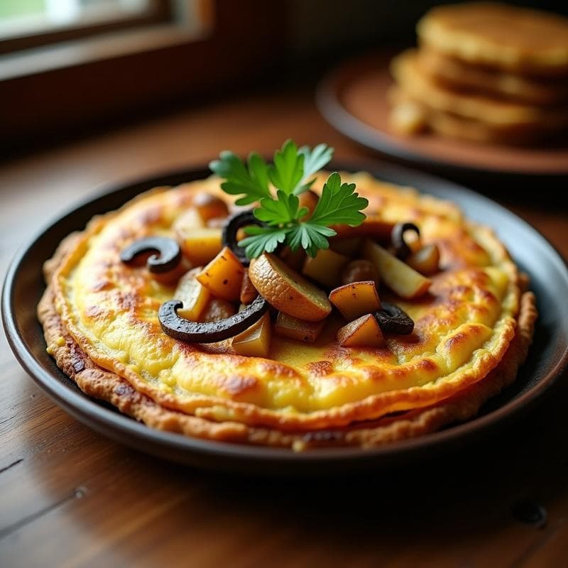 Tortilla Campera con Hongo Maitake: Receta en Airfryer con Sabor Terroso en 18 Minutos