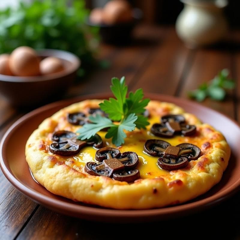 Tortilla Campera con Hongos Trufados: Receta en Airfryer Ultraesponjosa y Gourmet