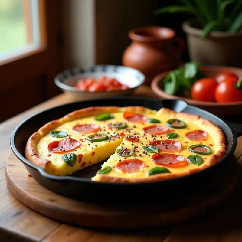 Tortilla Camperola Ibérica: Receta Tradicional con Jamón y Pimientos en 20 Minutos