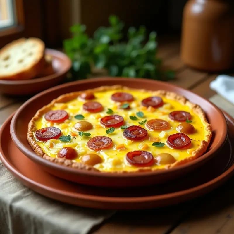 Tortilla de Camperos: Receta Tradicional con Huevos, Patatas y Chorizo que Engancha