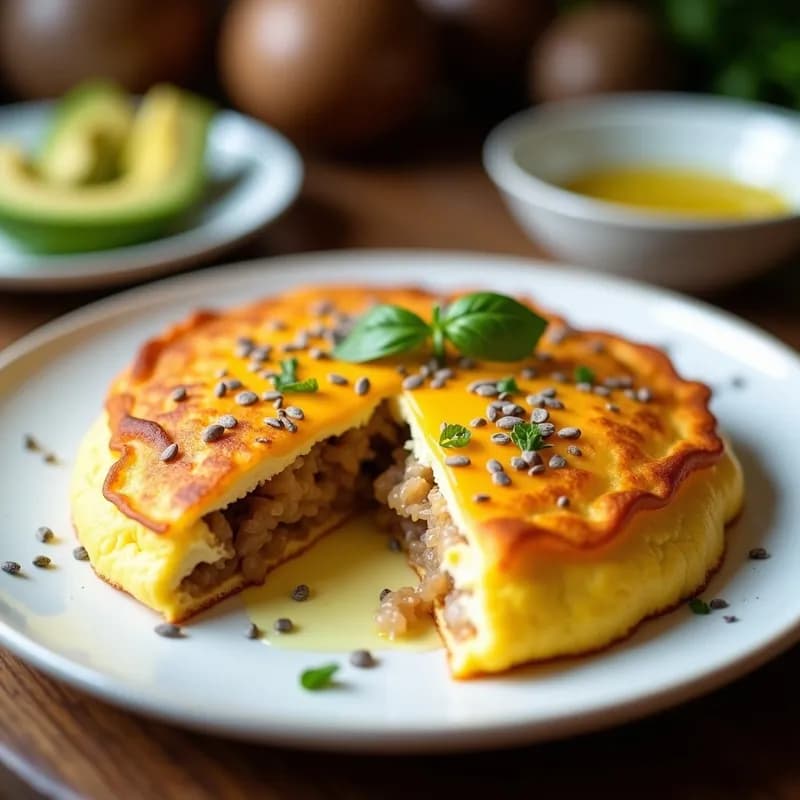 Tortilla de Cebolla Caramelizada: Receta Keto en Airfryer sin Harina