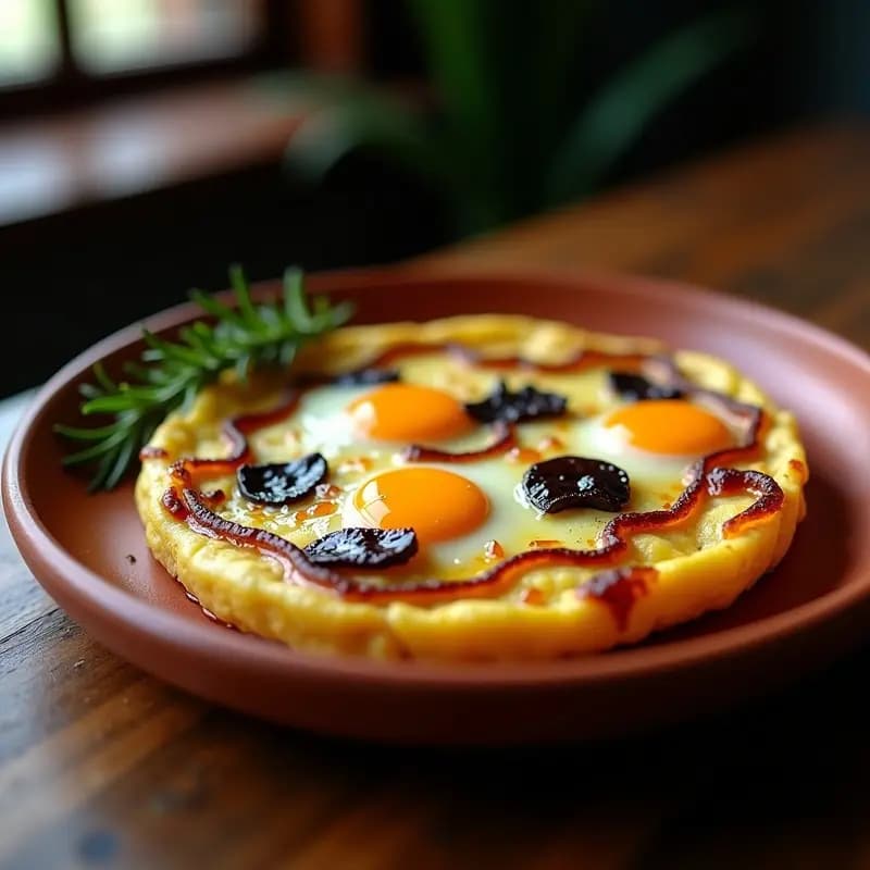 Tortilla de Cebolla Caramelizada con Ajo Negro: Receta Gourmet en 20 Minutos con Truco de Chef