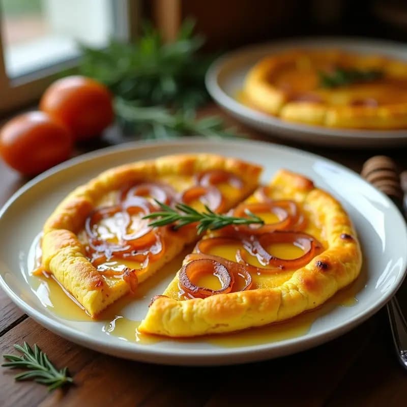 Tortilla de Cebolla Caramelizada con Toque de Miel: Receta Tradicional con Giros Gourmet