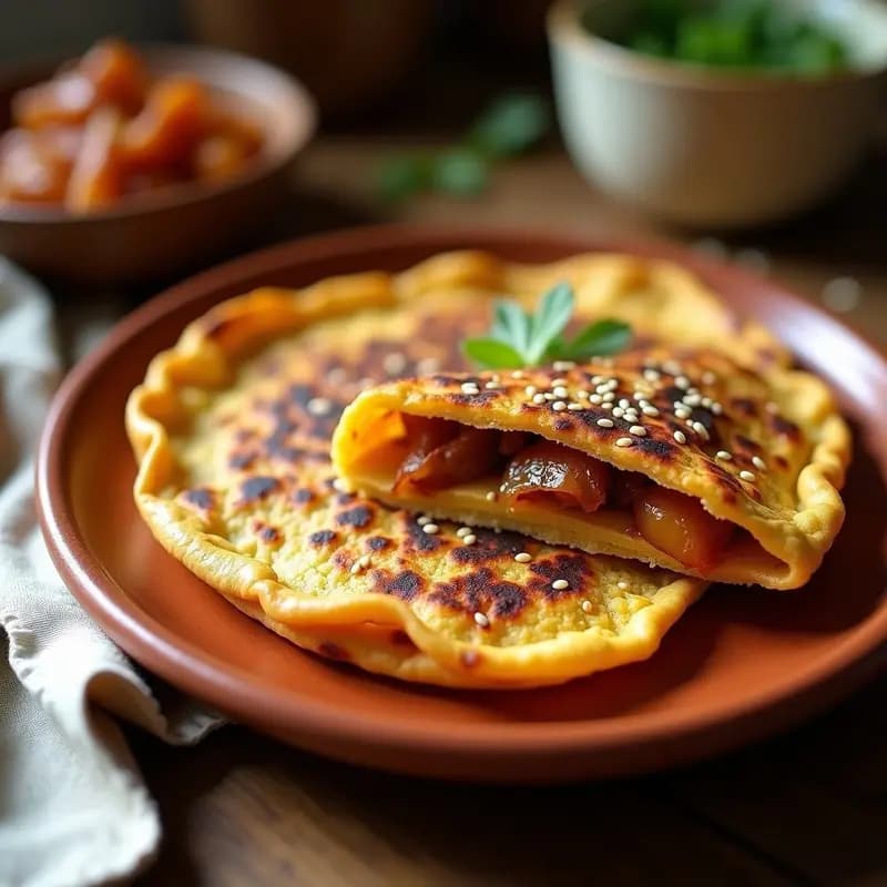 Tortilla Vegana de Cebolla Caramelizada: Receta Fácil y Sin Huevo con Toque Dulce