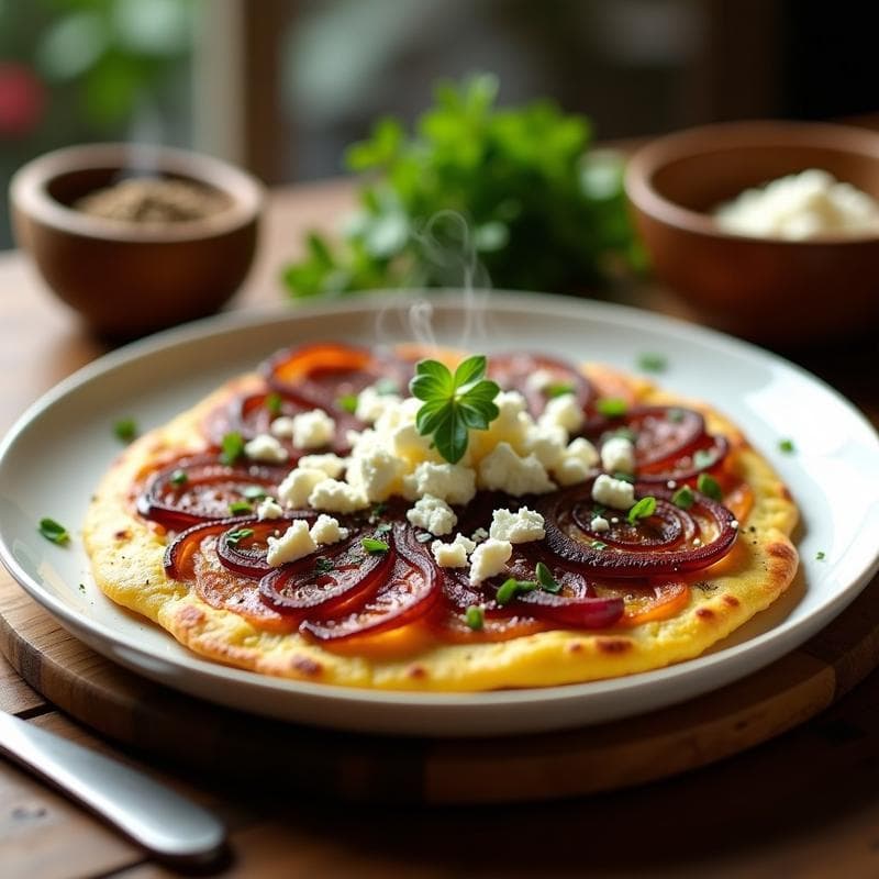 Tortilla de Cebolla Caramelizada con Zaatar: Receta Árabe en 20 Minutos con Sabor Único