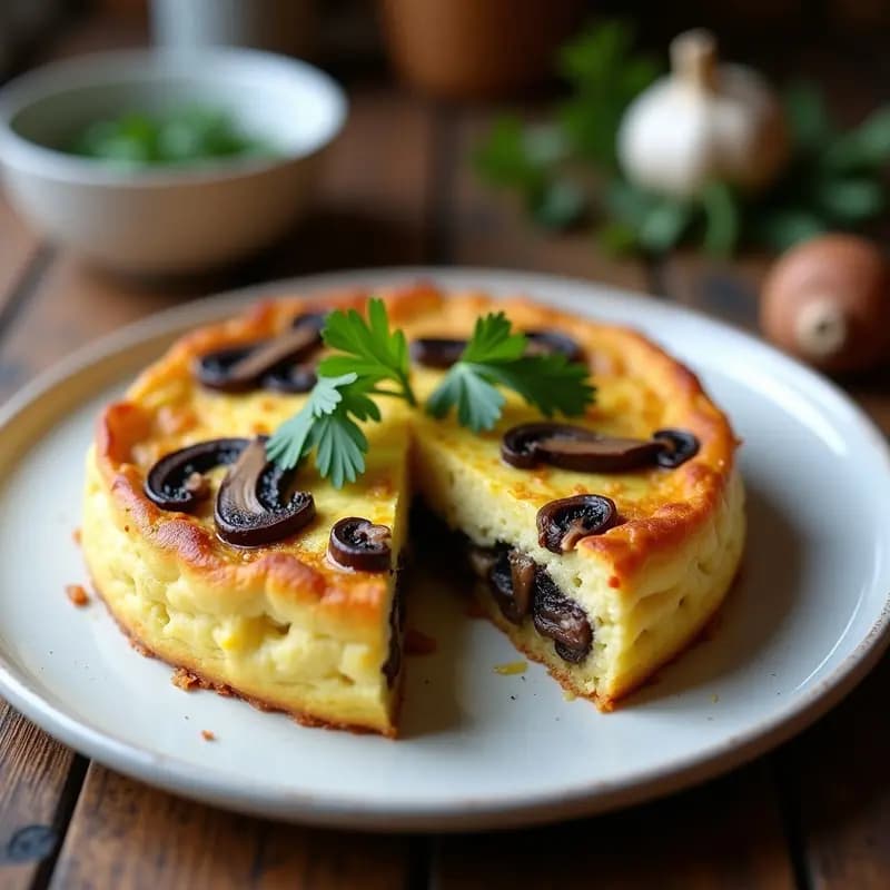 Tortilla de Champiñones y Ajo Negro: Receta en Thermomix Esponjosa y Gourmet