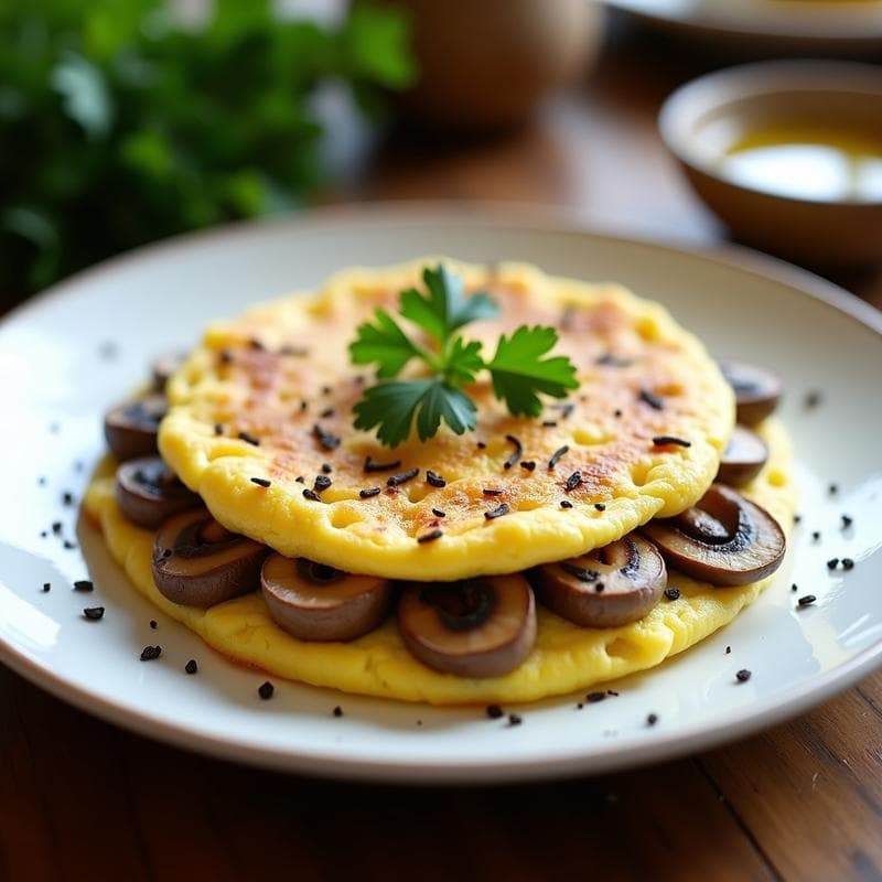 Tortilla de Champiñones con Trufa: Receta en Airfryer con Umami Intenso en 18 Minutos