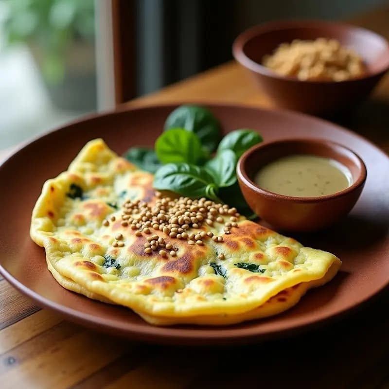Tortilla de Chía y Espinacas con Salsa de Yoqi: Desayuno Argentino Sin Gluten y Alto en Omega-3