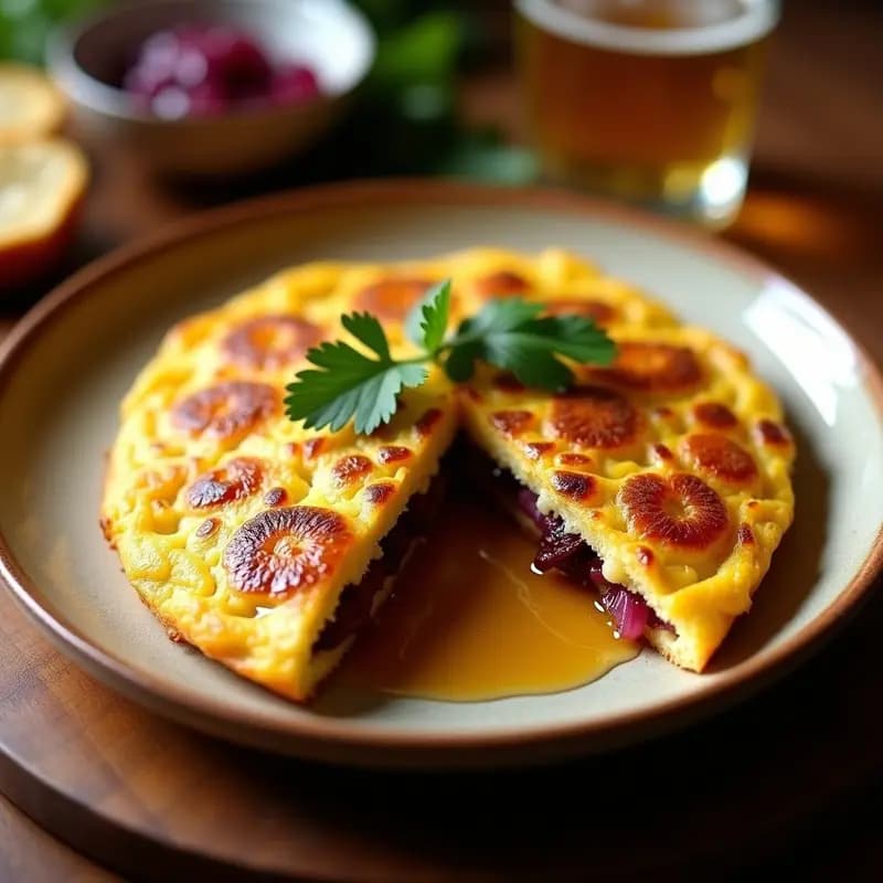 Tortilla de Chicharros y Cebolla Caramelizada: Receta de Tapa Gaditana con Toque Dulce