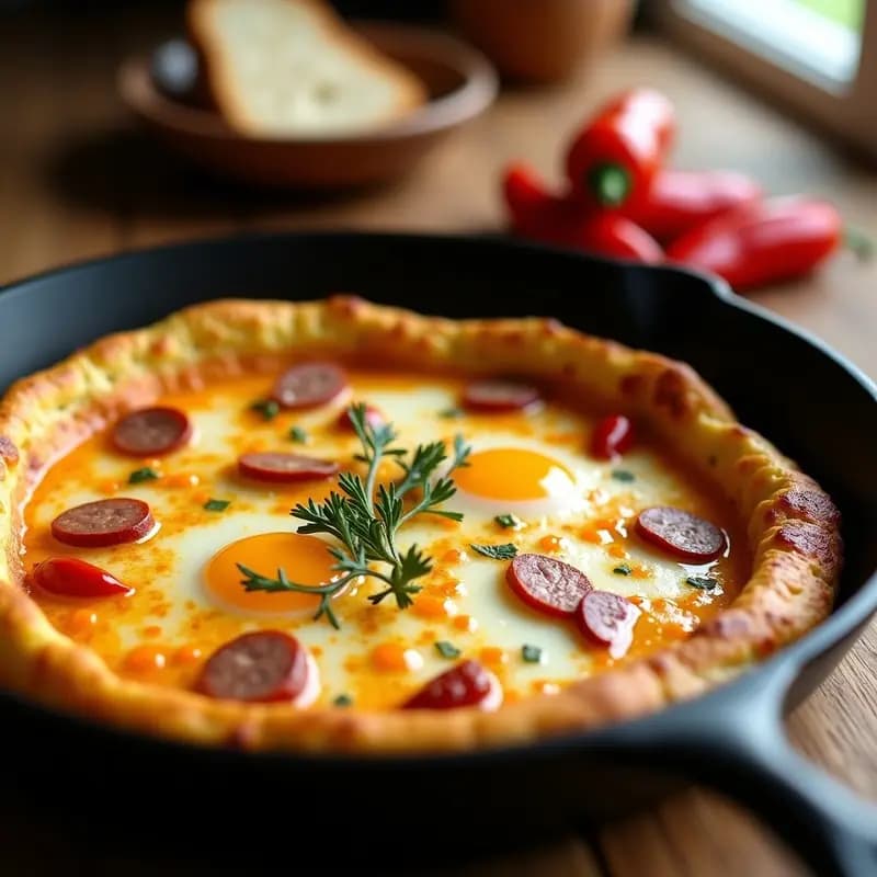 Tortilla de chistorra y pimientos del piquillo: Receta navarra rápida y sabrosa en sartén