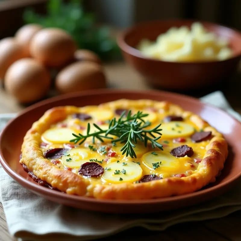 Tortilla de Chivos y Patatas: Receta de Montaña con Toque a Hierbas Aromáticas