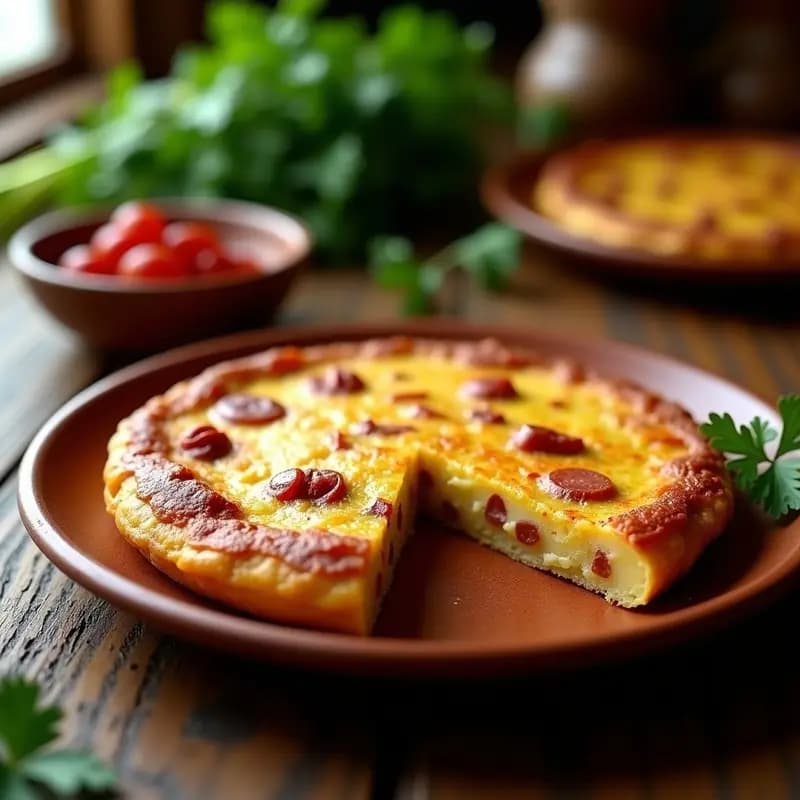 Tortilla de chorizo y patatas: Receta de Montaña con Truco para Quedar Jugosa