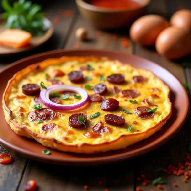 Tortilla de Chorizo y Patatas: Receta Sorprendente con Toque Picante y Sin Lactosa