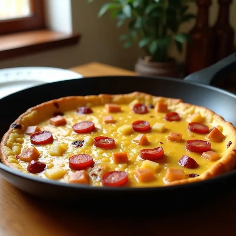 Tortilla de Chorizo y Patatas: Receta de Aprovecho Castellana en Sartén Antiadherente