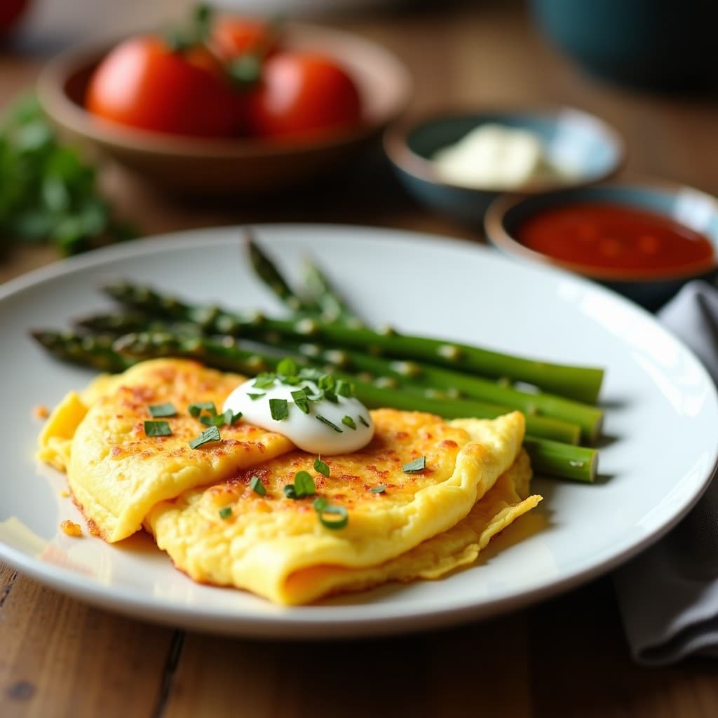 Tortilla de Clara de Huevo y Espárragos: Desayuno Keto y Alto en Proteínas en Airfryer