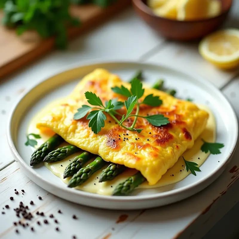 Tortilla de Claras con Espárragos y Queso Vegano: Desayuno Keto y Bajo en Calorías