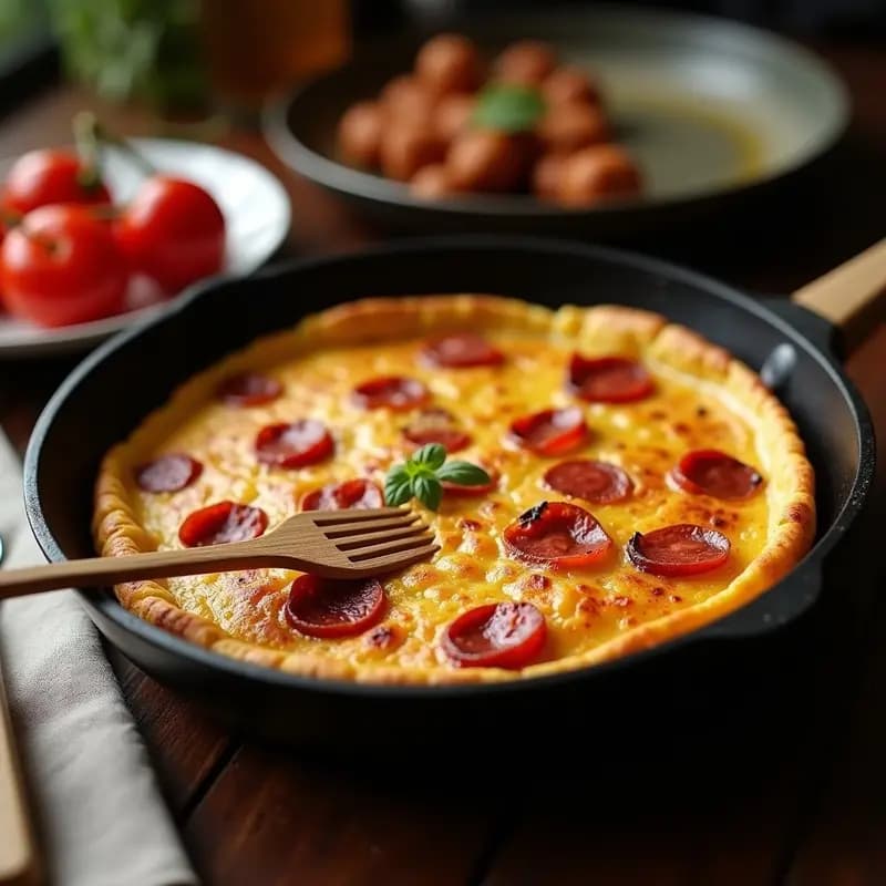 Tortilla de Colación con Chorizo y Pimientos Asados: Receta de Aprovechamiento en Sartén