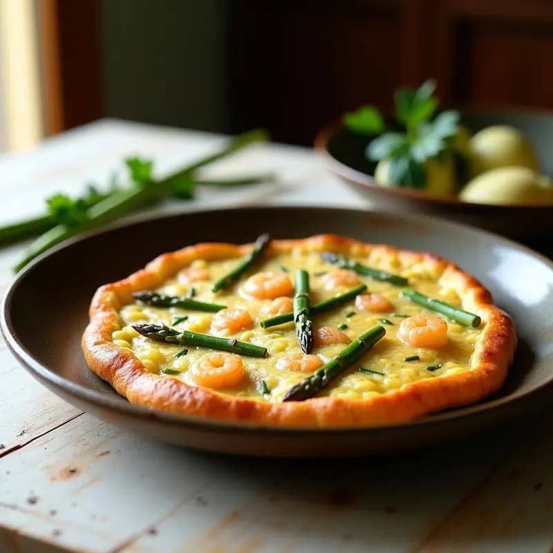 Tortilla de Colación con Espárragos Verdes y Gambas: Receta de Cuaresma Andaluza