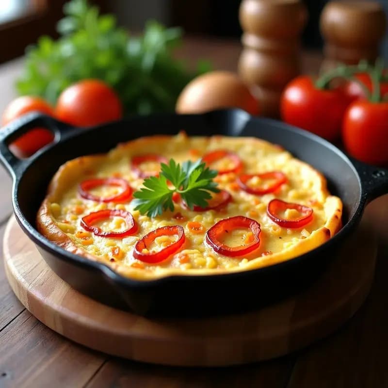 Tortilla de Colación con Patata y Pimiento Asado: Receta de Feria Andaluza