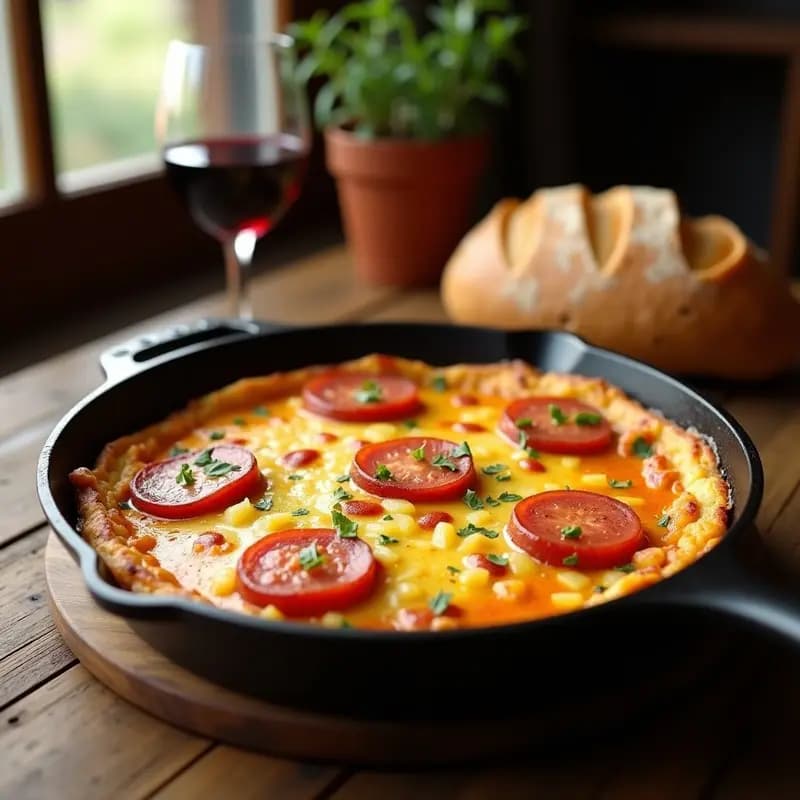 Tortilla de Colación con Patatas y Chorizo: Receta de Tapa Madrileña en Sartén