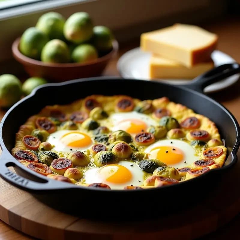 Tortilla de Coles de Bruselas y Queso Idiazábal: Receta Vasca Sin Harina en Sartén