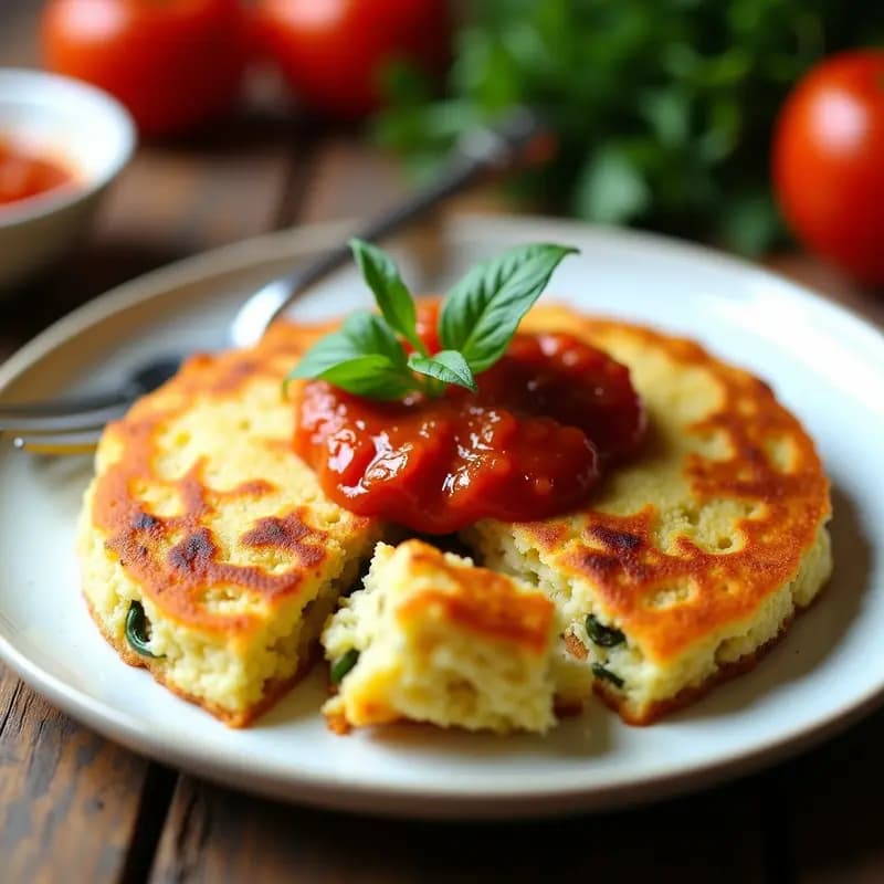 Tortilla de Coliflor y Alcachofas con Salsa Romesco: Receta Española Keto en Airfryer