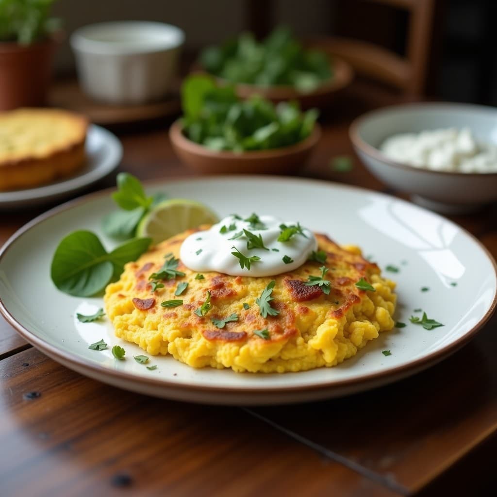 Tortilla de Coliflor y Astrágalo con Salsa de Yogur de Coco: Desayuno Keto y Antiinflamatorio