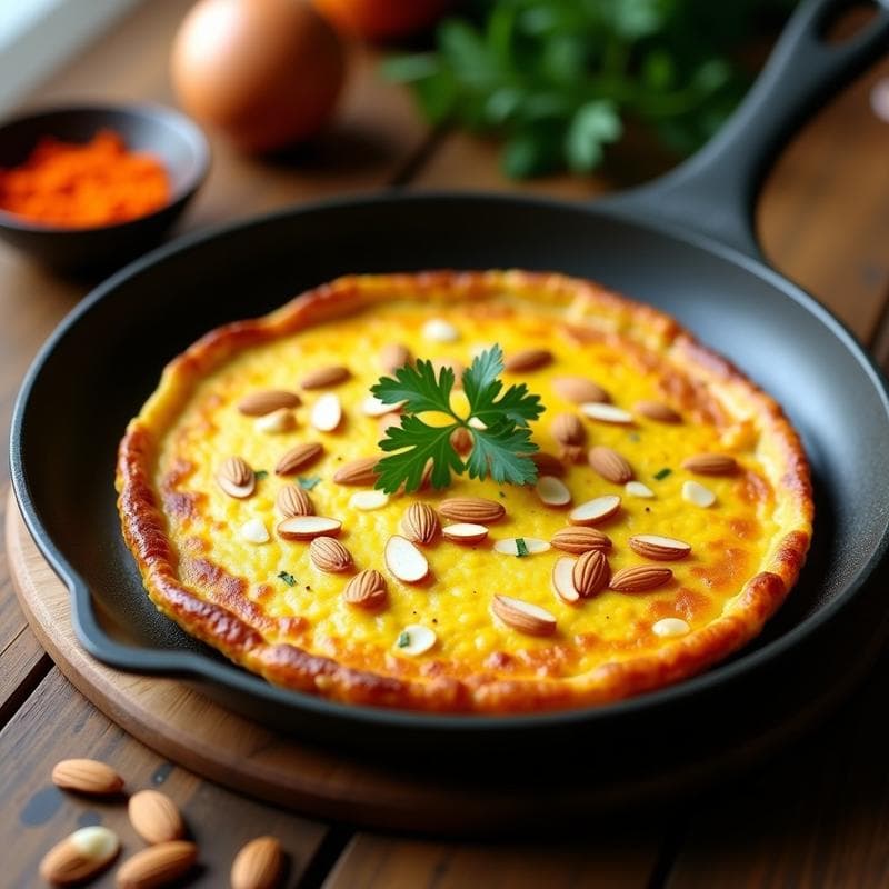 Tortilla de Coliflor y Azafrán: Receta Keto con Punto Dorado en Sartén Antiadherente