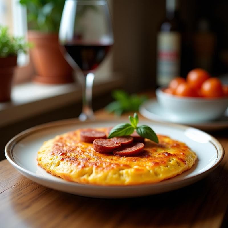 Tortilla de Coliflor y Chorizo Ibérico: Receta Keto Española en Sartén Antiadherente