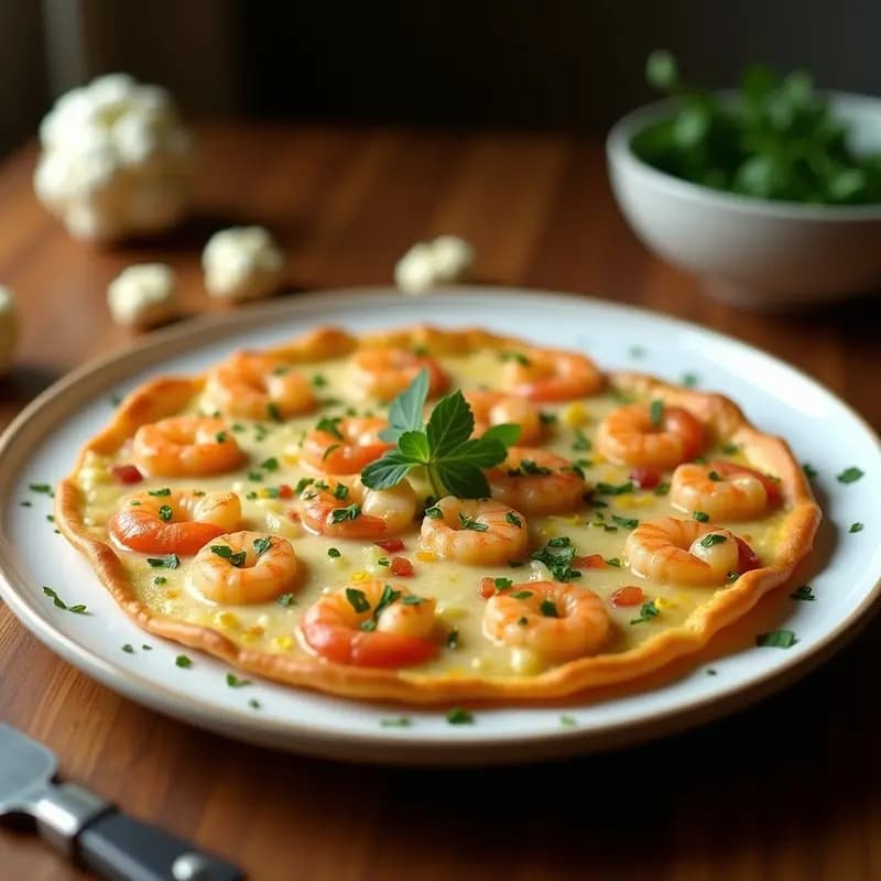 Tortilla de Coliflor y Gambas con Ajo Picado: Receta de la Abuela Sin Harina
