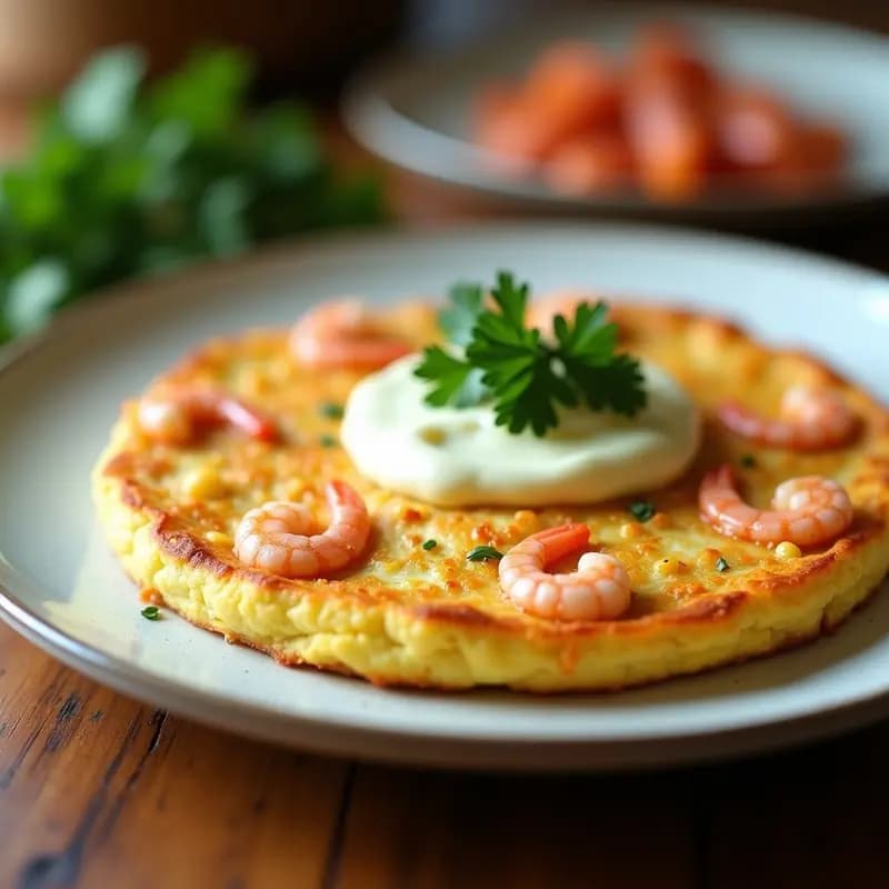 Tortilla de Coliflor y Gambas con Alioli Casero: Receta Costa Brava Sin Harina