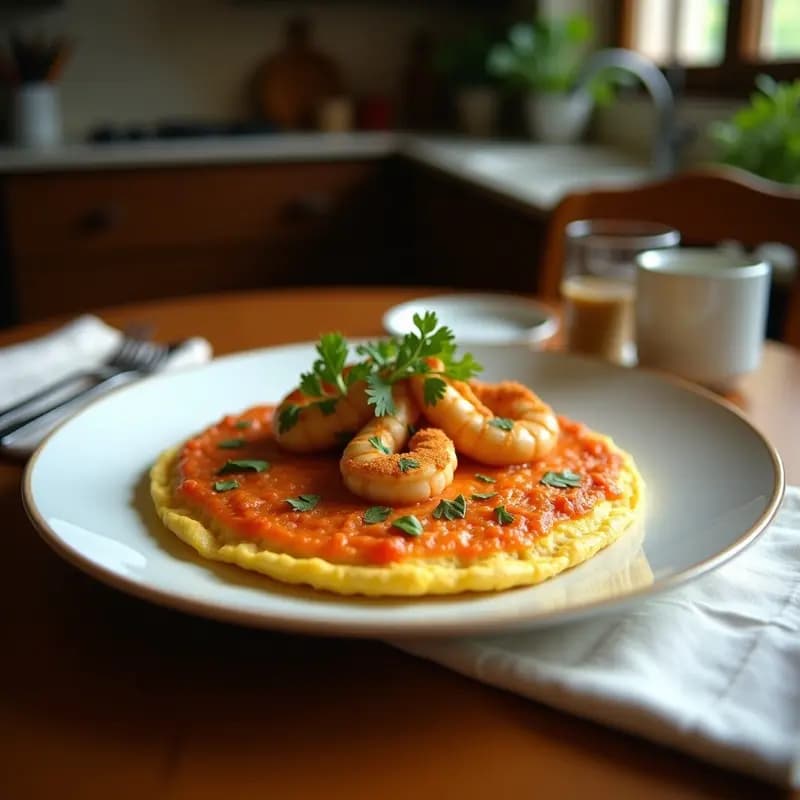 Tortilla de Coliflor y Gambas: Receta Saludable y Sin Harina en Sartén Antiadherente