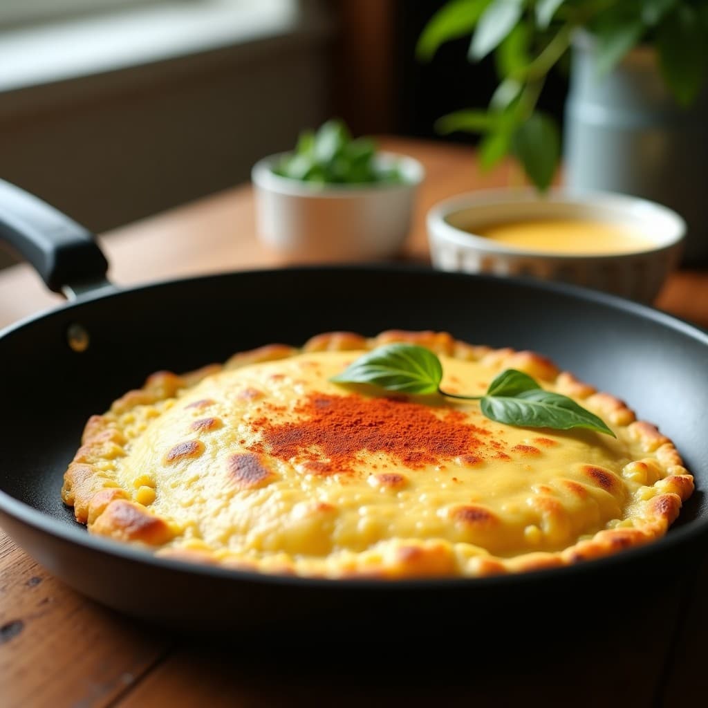 Tortilla de Coliflor y Queso de Anacardos: Desayuno Keto Sin Lactosa en Sartén