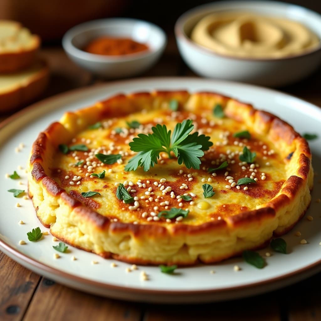 Tortilla de Coliflor y Queso de Cabra con Especias Zaatar: Receta Libanesa en Airfryer y Sin Harina