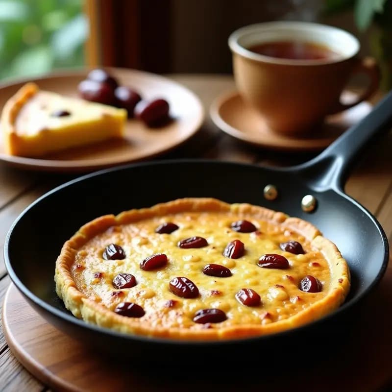 Tortilla de Dátiles y Nueces: Desayuno Emirati Dulce y proteico en Sartén