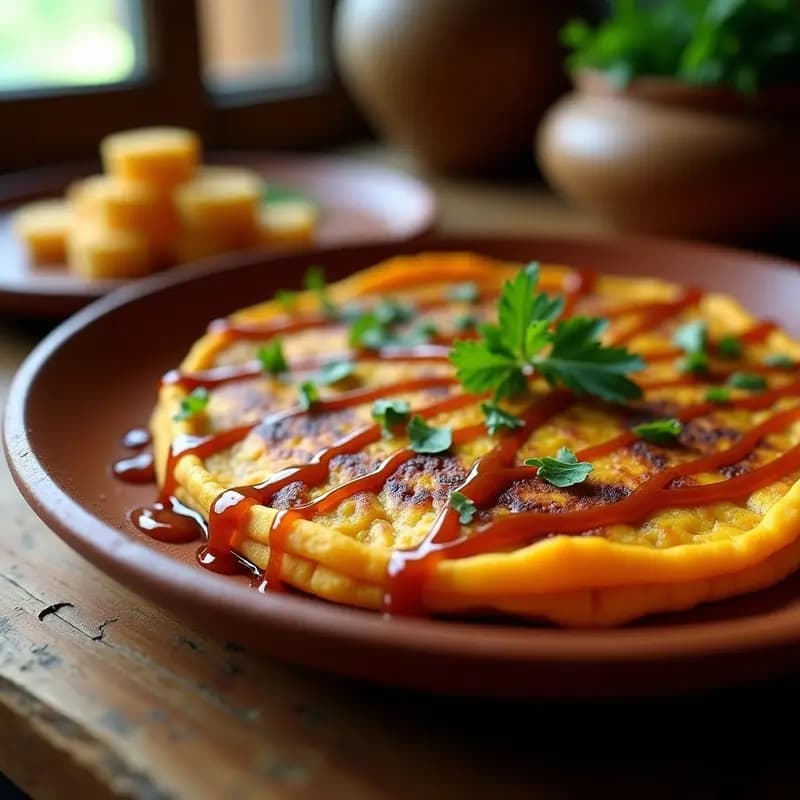 Tortilla de Camotes con Miel Ahumada: Receta Andina Rápida y Energética