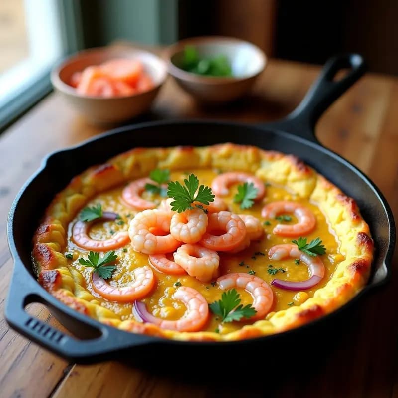Tortilla de Patata sin Horno con Ebi: Receta Rápida y Crujiente en Sartén