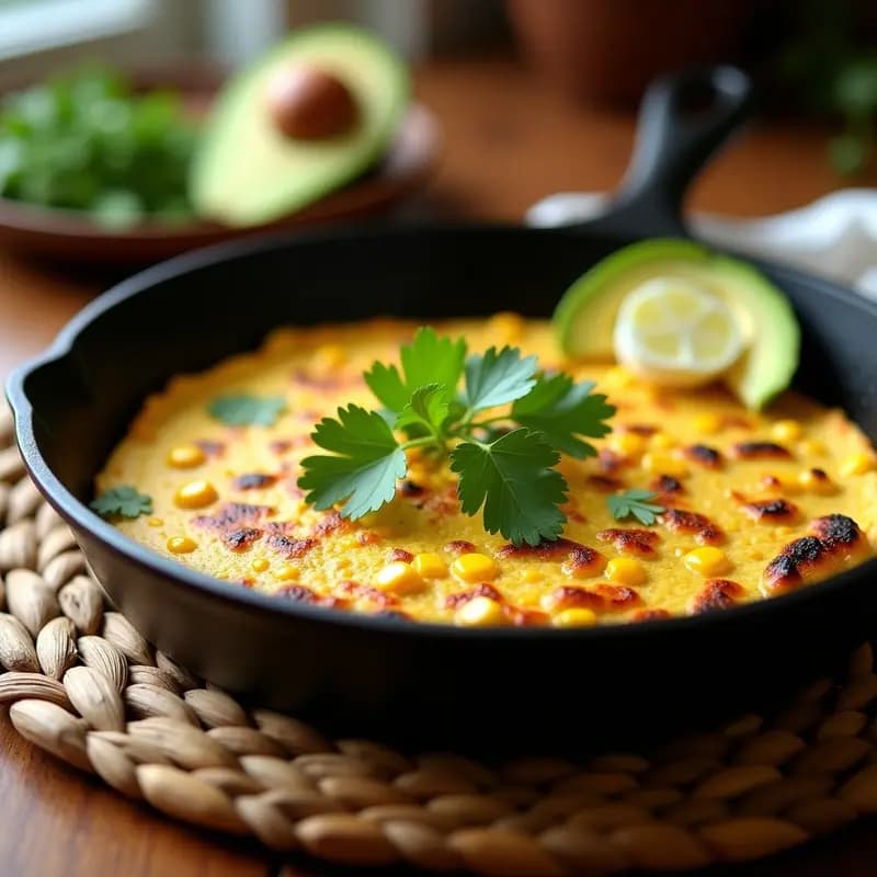 Tortilla de Elote con Chile Poblano: Desayuno Mexicano Vegetariano