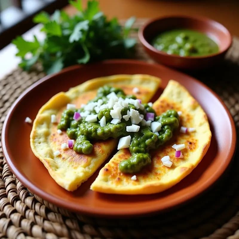 Tortilla de Elote y Chorizo con Salsa Verde: Desayuno Mexicano Tradicional