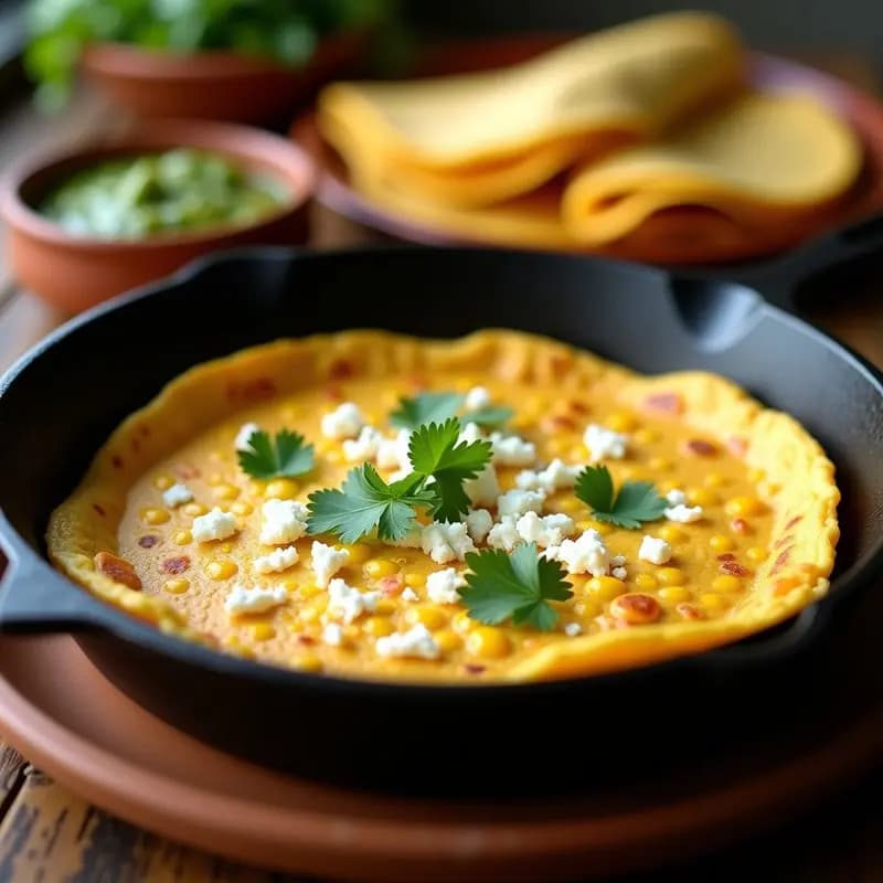 Tortilla de Elote y Queso Cotija: Receta Mexicana para Desayunar o Cenar