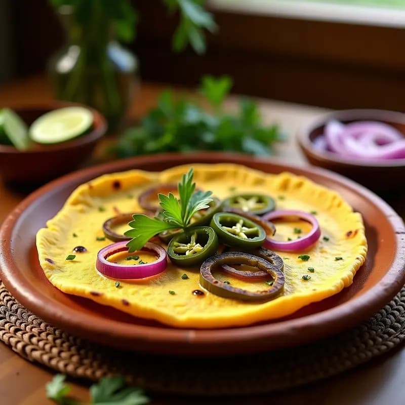 Tortilla de Elote con Rajas de Jalapeño: Receta Mexicana Vegana y Sin Harina en Sartén
