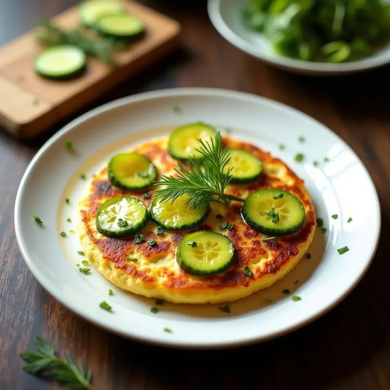 Tortilla Española con Adorno de Pepino Encurtido: Receta Tradicional con Toque Gourmet
